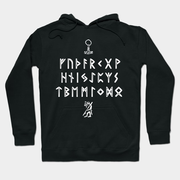 Elder Futhark Viking Runes Hoodie by WarBear